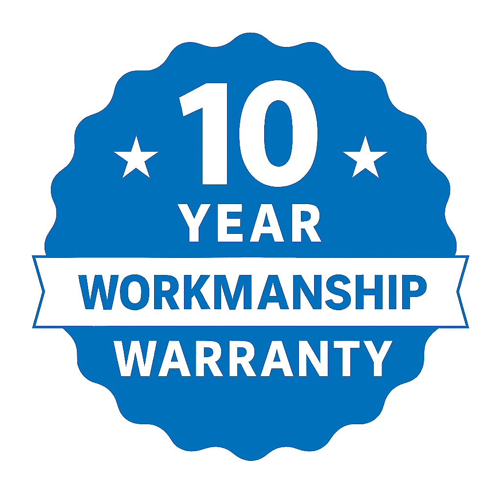 10 Year Workmanship Warranty